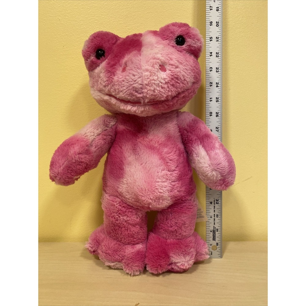 Build A Bear Toadally Tie Dye Pink Spring Frog Plush Stuffed Full Size 16"